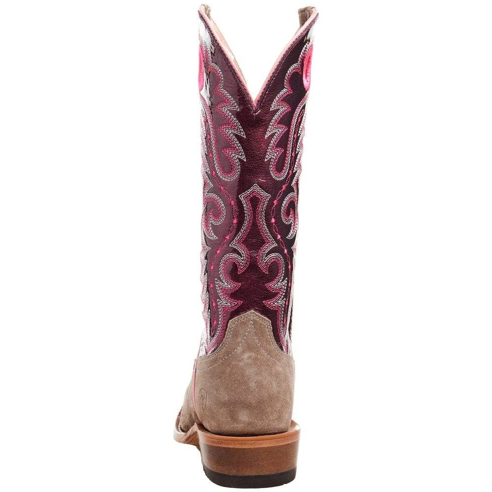 Ariat Women's Futurity Smokey Roughout/ Wine Patent 13 In Top Boot 3 Ariat Women's Futurity Smokey Roughout/ Wine Patent 13 In Top Boot - Image 3