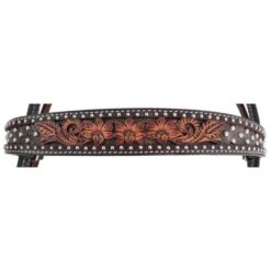 Circle Y Saddlery Dark Flash Arizona Flower Browband Headstall -Ariat Sales Shop 1008 12 SC 2