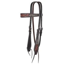 Circle Y Saddlery Dark Flash Arizona Flower Browband Headstall -Ariat Sales Shop 1008 12 SC pg 20234