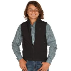 Boys Cinch Black Bonded Vest