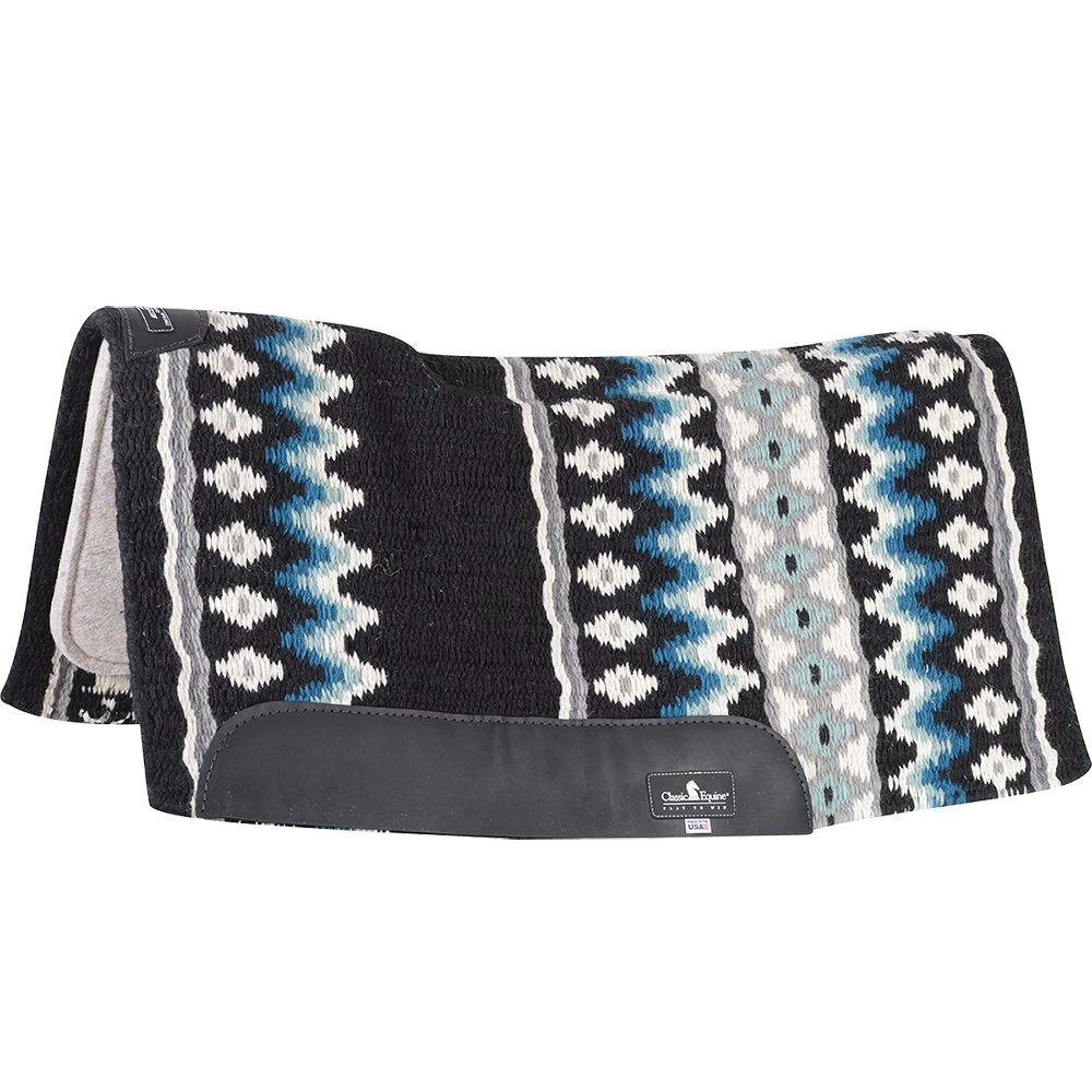 Classic Contour Wool Top Felt 32 X 34 Saddle Pad Black/Seafoam 1 Classic Contour Wool Top Felt 32 X 34 Saddle Pad Black/Seafoam