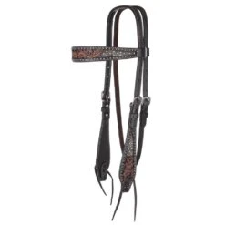 Circle Y Saddlery Dark Flash Arizona Flower Browband Headstall