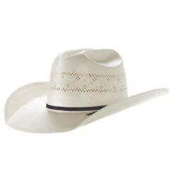 American Hats Solid Weave Fancy Vent 4in. Brim Straw Cowboy Hat