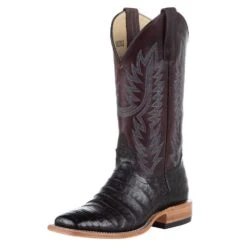 Macie Bean Boots Women`s Top Hand Black Caiman Cowgirl Boot