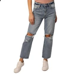 Dear John Denim Inc Women's Jodi Super High Rise Cropped Straight Jeans