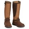 Justin Boots Women's Cottonwood Hickory Brown Square Toe 17in Tall Snake Boot