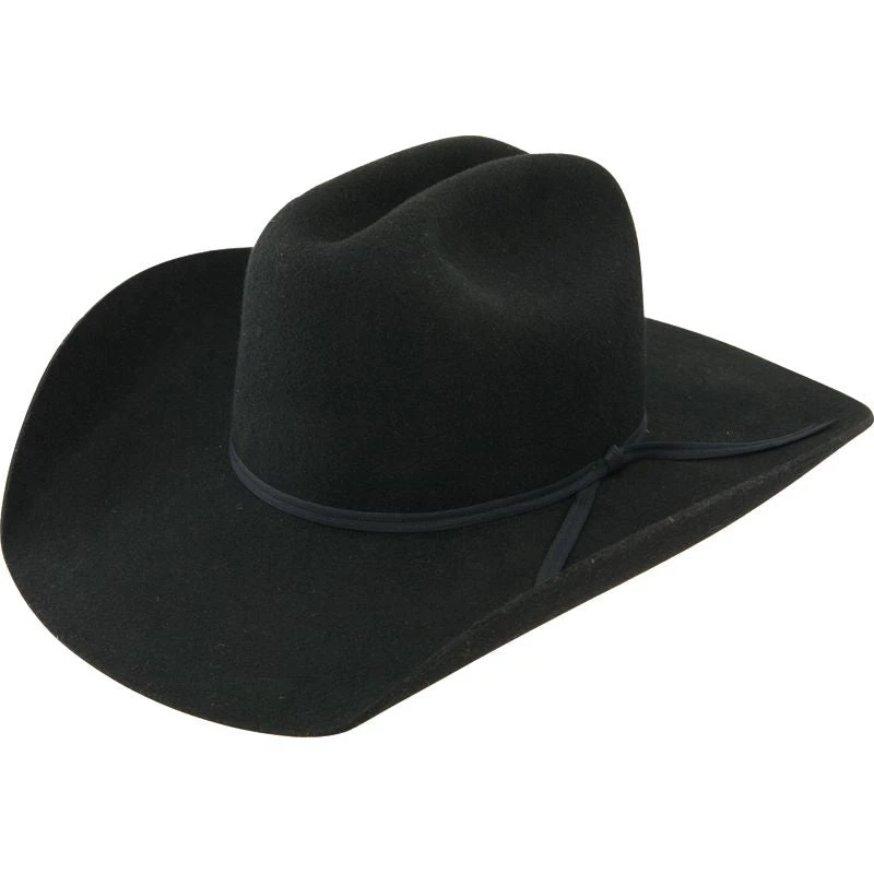 Resistol Youth Crossroads Jr. Black Felt Cowboy Hat 4in Brim 1 Resistol Youth Crossroads Jr. Black Felt Cowboy Hat 4in Brim