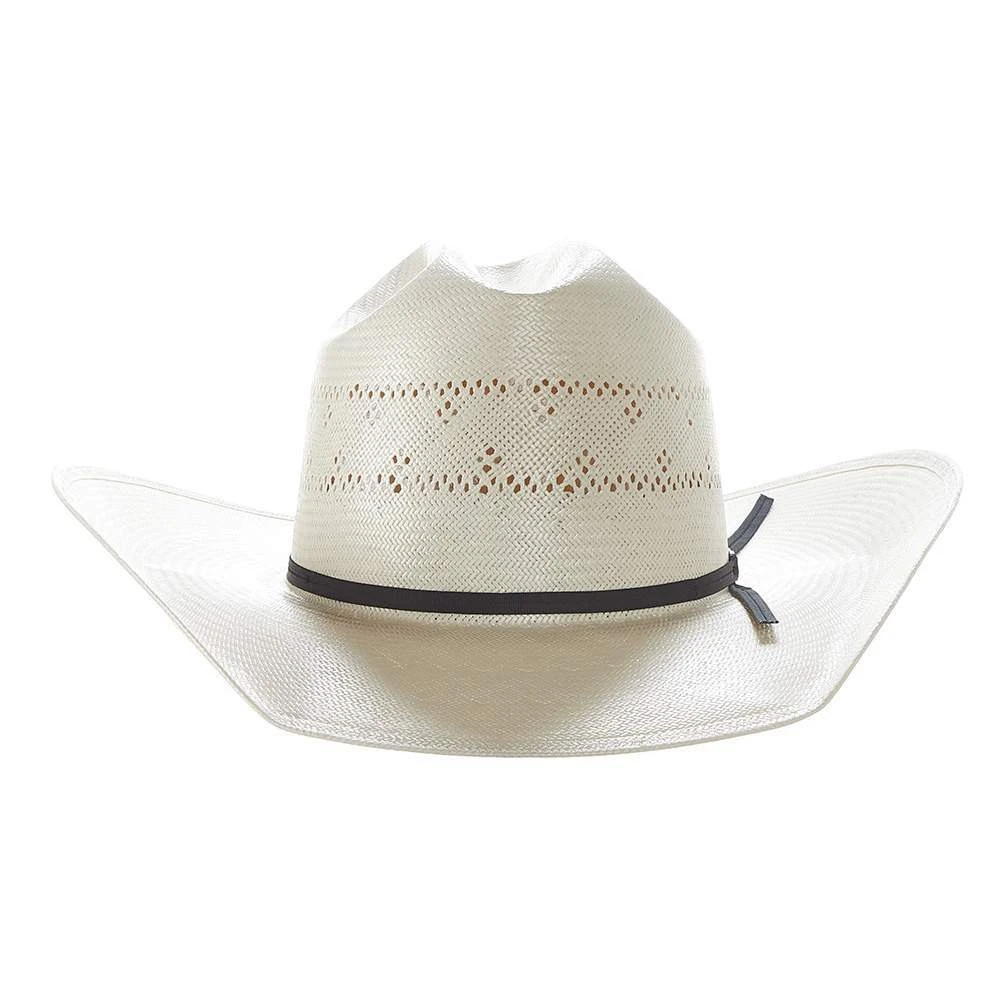 American Hats Solid Weave Fancy Vent 4in. Brim Straw Cowboy Hat 2 American Hats Solid Weave Fancy Vent 4in. Brim Straw Cowboy Hat - Image 2
