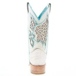 Corral Women's White Inlay Turquoise Embroidery 12 In Top Square Toe Boot -Ariat Sales Shop A4334 04