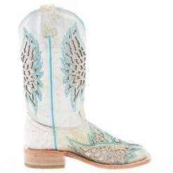 Corral Women's White Inlay Turquoise Embroidery 12 In Top Square Toe Boot -Ariat Sales Shop A4334 05
