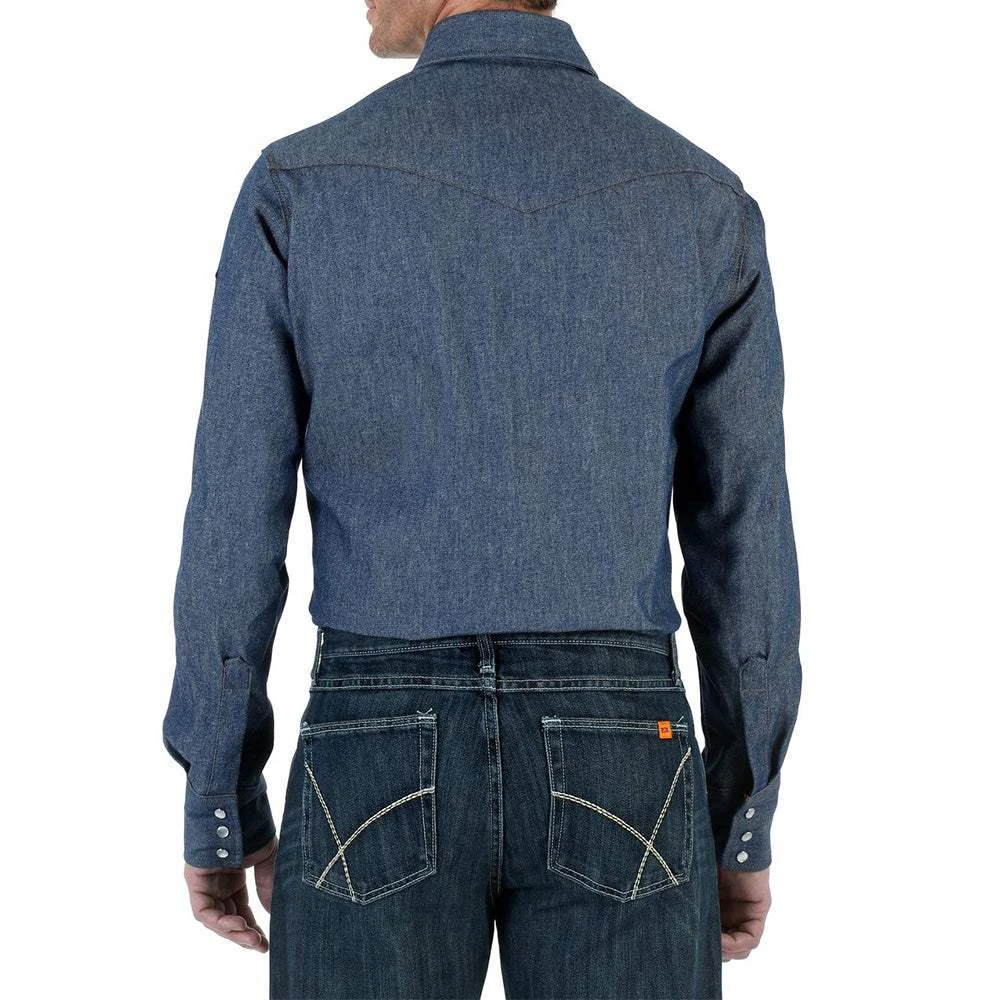 Wrangler Mens FR Flame Resistant Long Sleeve Twill Work Shirt 2 Wrangler Mens FR Flame Resistant Long Sleeve Twill Work Shirt - Image 2