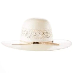 American Hats AHC JC4200 2 Cord Champagne Band 4 1/4in. Brim Open Crown Straw Cowboy Hat -Ariat Sales Shop JC4200S2CCHAMP42 2