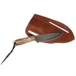 Nrs Ranch Knives Cowtown Knife Abilene W/ Plain Leather Pancake Sheath -Ariat Sales Shop NRS AKPS 4